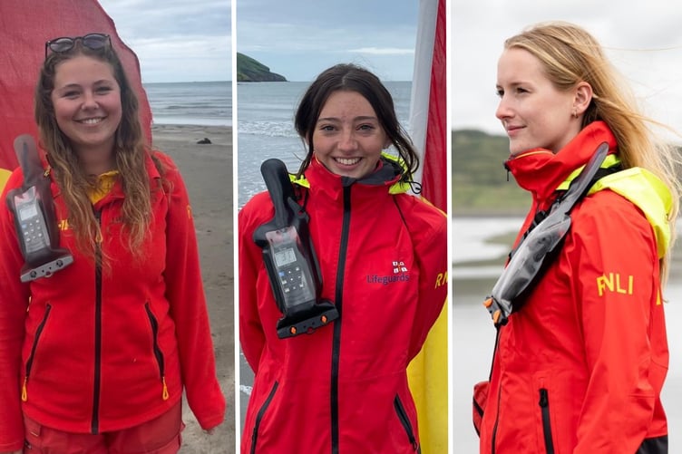 Ceredigion RNLI Lifeguards, Ela Clegg, Amana Kinver and Lowri Adams Lewis