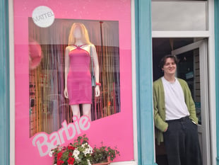 Mach charity shop tickled pink with Barbie-themed display