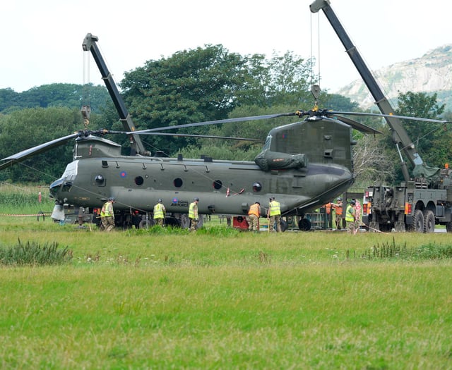 Chinook helicopter expected take flight today after a week in a field