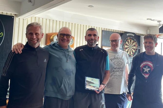 Aberystwyth Men’s rowers Al Gwynne, Ian Kavanagh, Mel Hopkins (cox), Alex Gilbey, Seb McBride