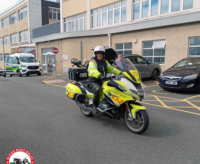 Blood Bikes: '20mph adds extra few minutes to travel to Carmarthen’