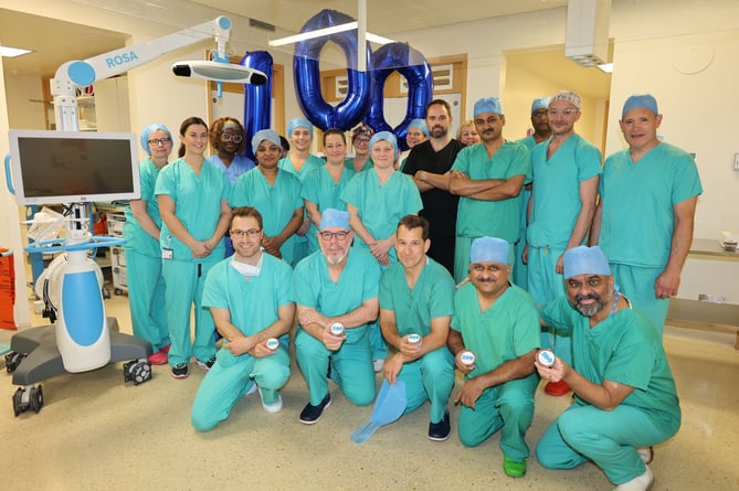 The team of staff involved in the robotic procedure