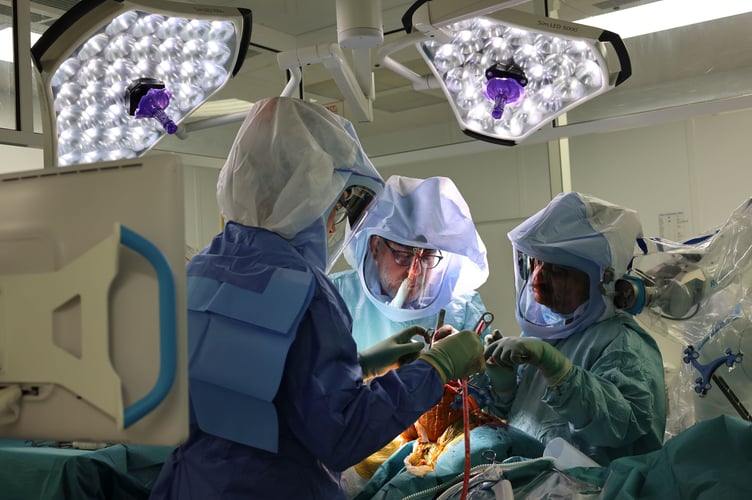 Mr Ganapathi and Mr Soler operating together using the robot