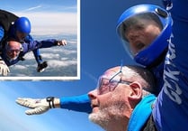 Ceredigion daredevil with Parkinson's completes charity skydive