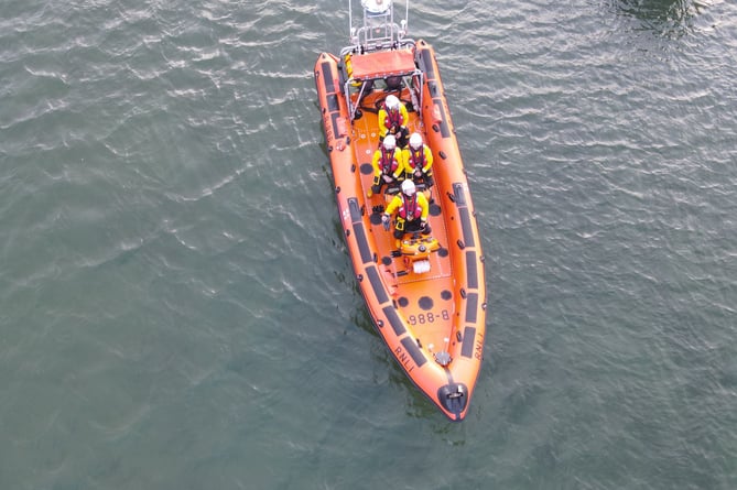 Abersoch RNLI crew went to the aid of a wakeboarder