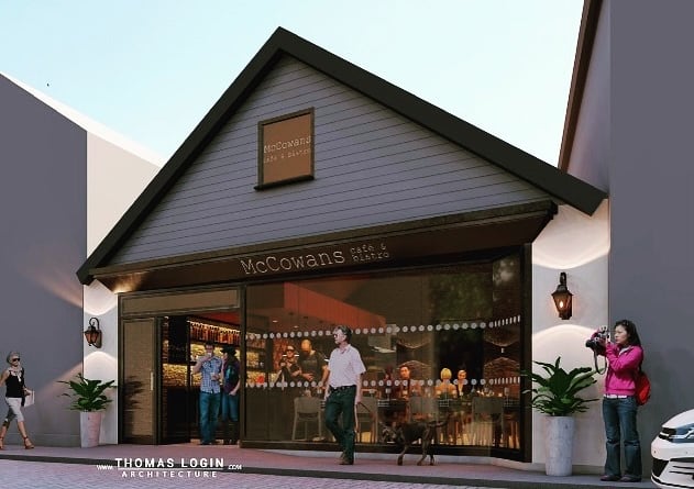An artist’s impression of the new McCowans café branch in Lampeter. 