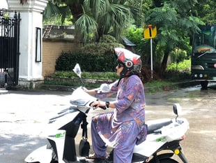 Female students in Pakistan get mopeds through Aber University project