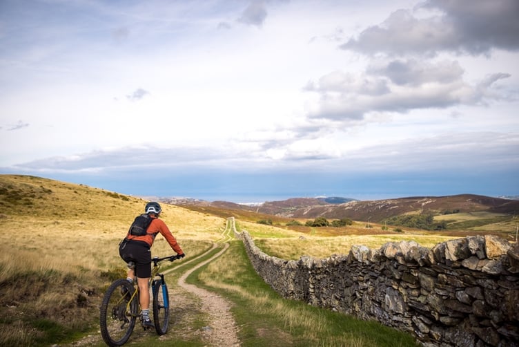 Descending towards the sea at Conwy on Cycling UK's Traws Eryri route