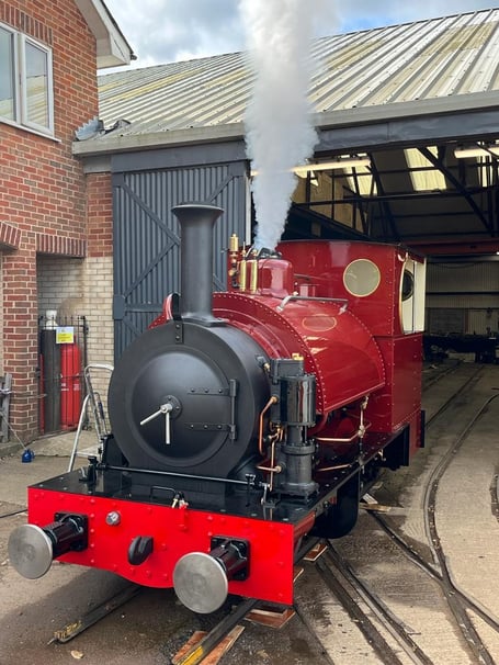 The new Falcon Steam Locomotive - No. 10 was delivered to Maespoeth Junction on the Corris Railway yesterday, Wednesday, 30 August