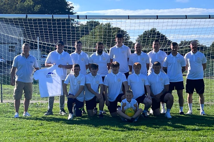 Penparcau players with their new polo shirts