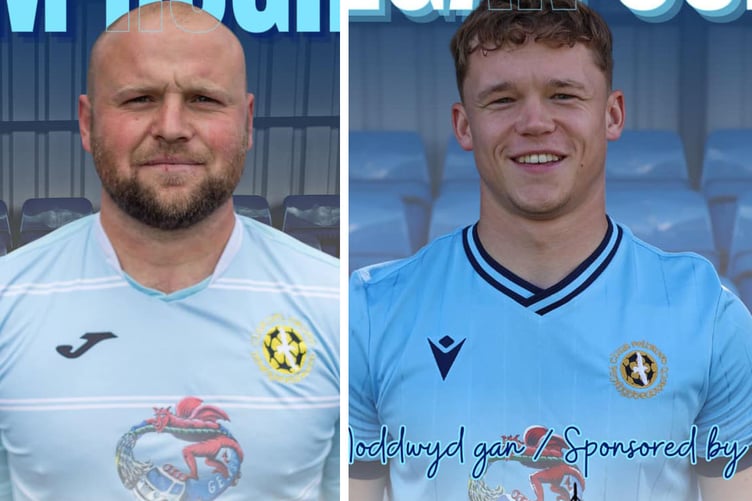 Penrhyndeudraeth goalscorers Tom Hughes and Deegan John
