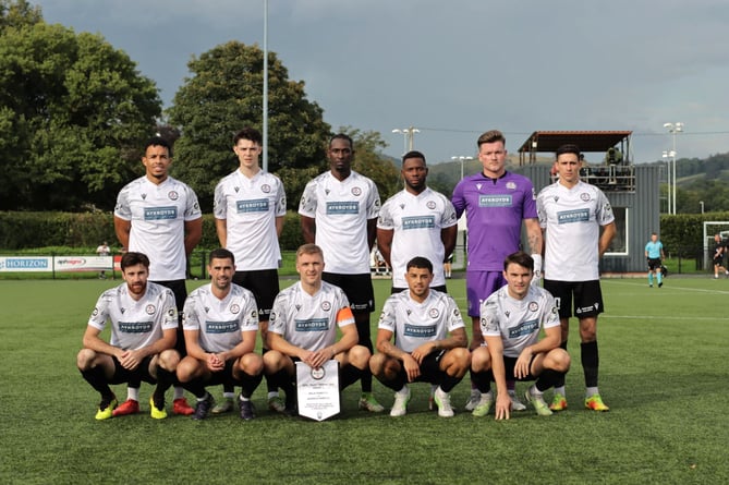 The Lakesiders line up before the defeat to Queen's Park