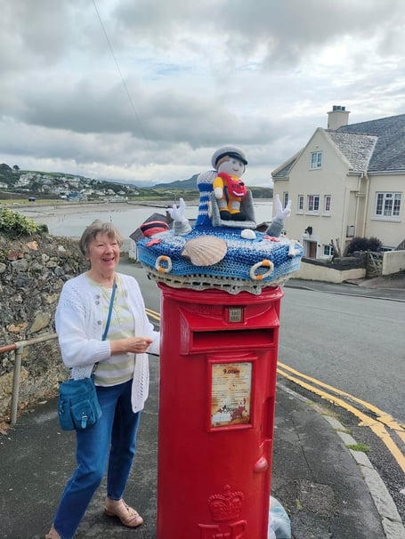 Margaret Rees is pictured with her popular, attention grabbing creation