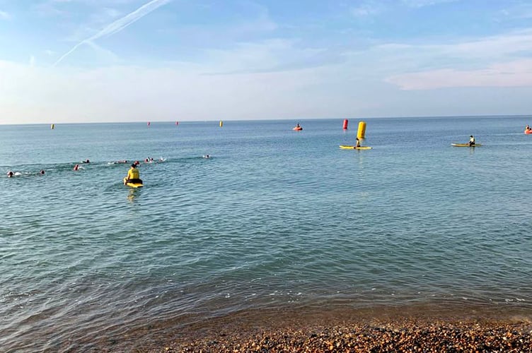The race started with a 100m sea swim