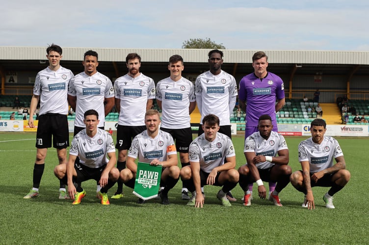 Bala line up before the 3-1 defeat at Barry Town United