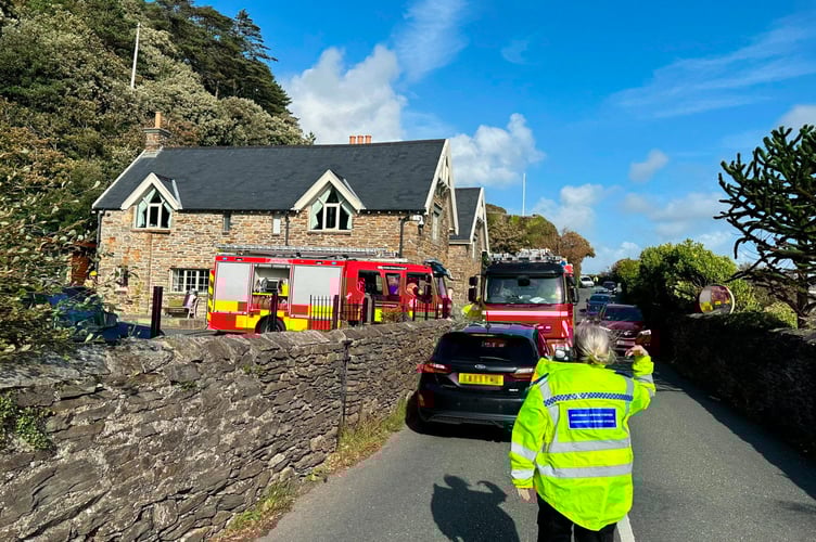 Cloch House Fire ( Cors Faen) Barmouth 
Two fire appliances in atendanc at the at the Clock House (Cors Faen) 
Picture Erfyl Lloyd Davies Photography 