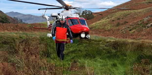 Rescue team save trail runner and walker