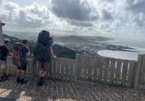 Ceredigion marks halfway point of folk duo's coast path walk and play tour
