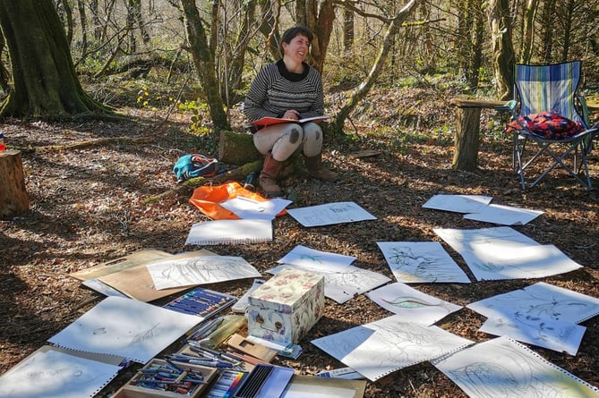 Hannah pictured during one of her nature-based workshops