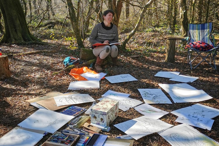 Hannah pictured during one of her nature-based workshops