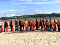 Openreach engineers help clean up Ceredigion beach