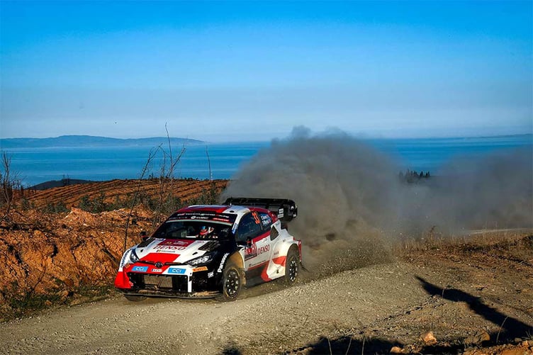 Elfyn Evans and co-driver Scott Martin at Rally Chile