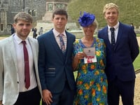 Fay visits Windsor Castle to pick up MBE