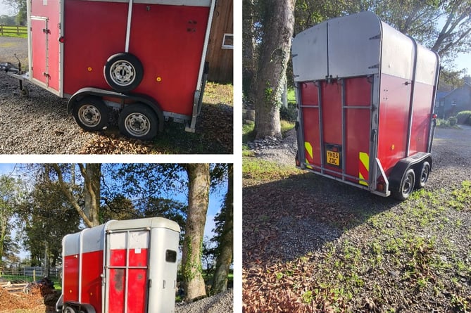 Police are appealing for information to find this missing horse box trailer