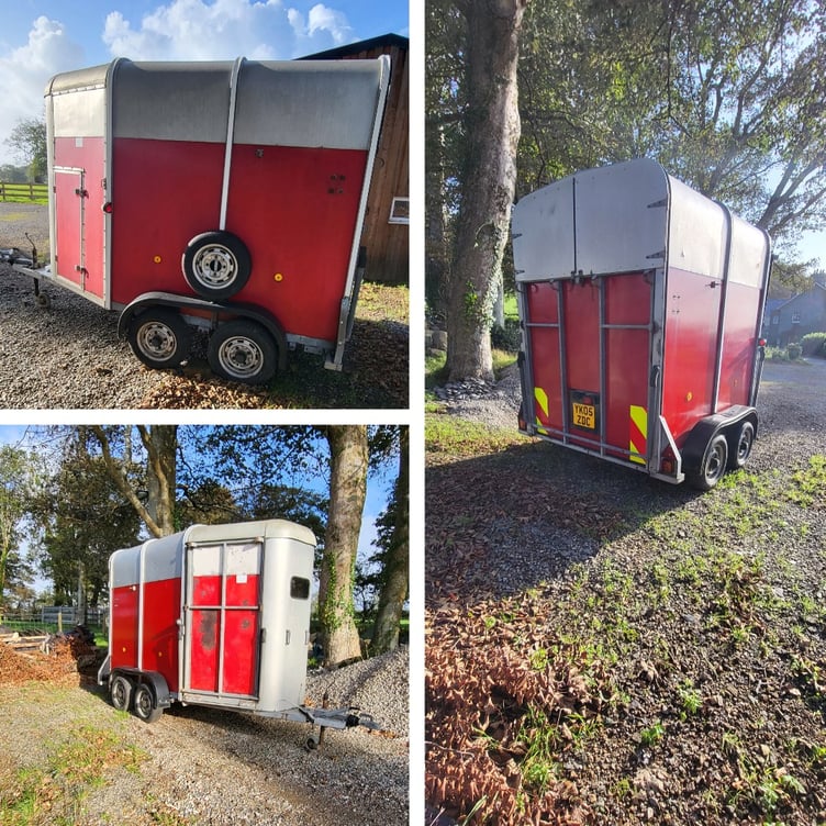 Police are appealing for information to find this missing horse box trailer