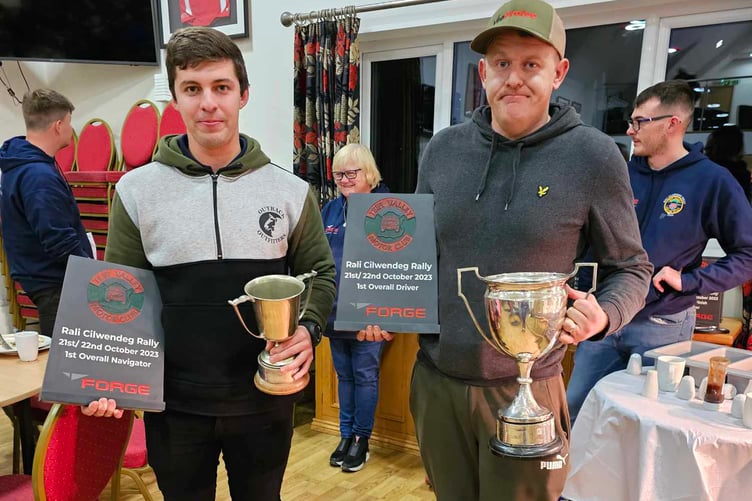 Cilwendeg Rally overall winners Chris Richmond Hand and Shaun Richards