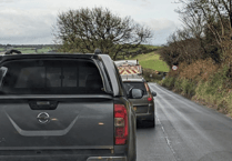Roadworks along A487 causing long delays to be paused