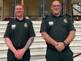 First responders fold over training row