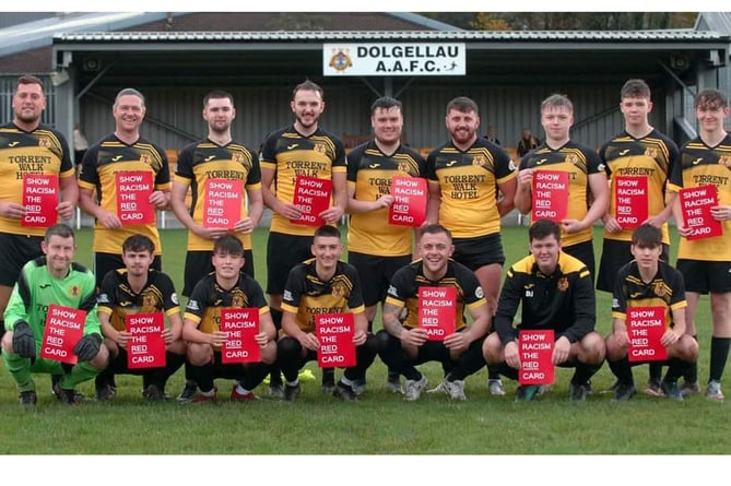 Dolgellau Reserves support the Show Racism the Red Card campaign