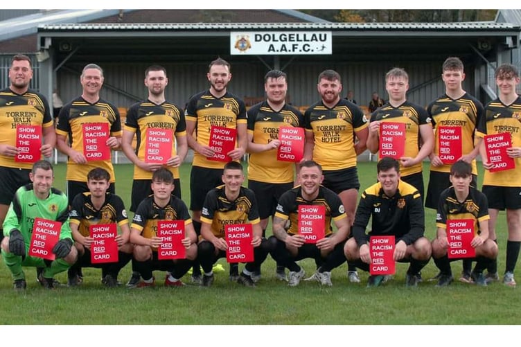 Dolgellau Reserves support the Show Racism the Red Card campaign
