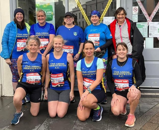 Aberystwyth runners brave the wind and rain at Tenby 10k