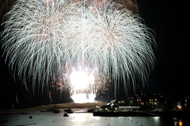 The sky above Barmouth lit up last night to celebrate Bonfire Night