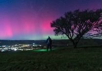 Astounding aurora on the Cambrian Mountains horizon