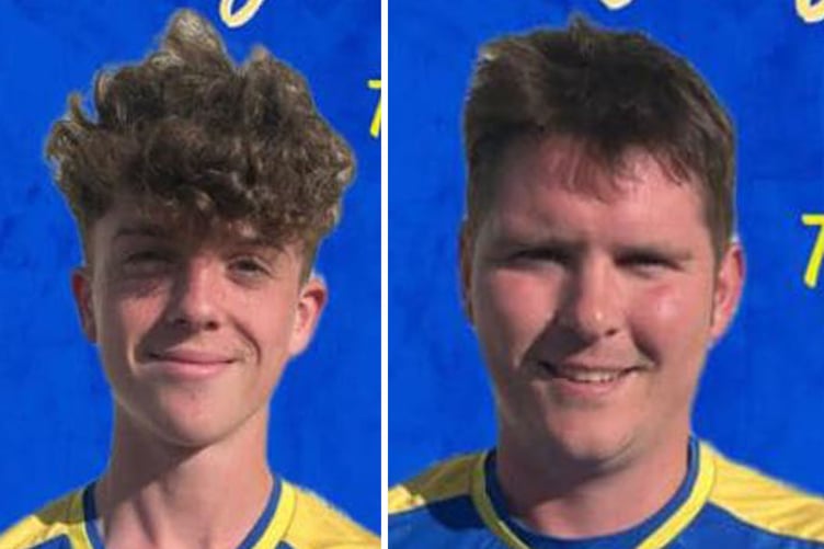 Llanuwchllyn Reserves goalscorers Cadog Edwards and Iolo Gwyn