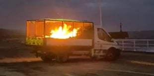 Refuse van catches fire near Aberystwyth harbour