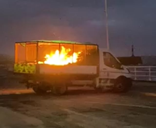 Refuse van catches fire near Aberystwyth harbour