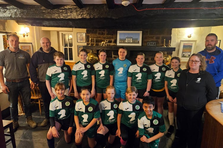 The players in their smart new kit at the Talbot