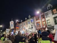 Crowds gather for Aberystwyth lantern parade