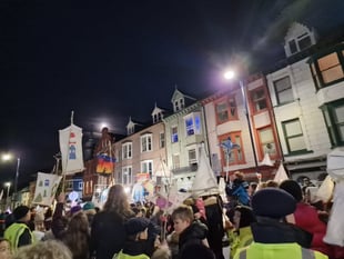 Crowds gather for Aberystwyth lantern parade