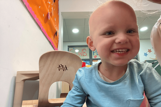 Baby Emi needed blood transfusions when she was diagnosed with cancer