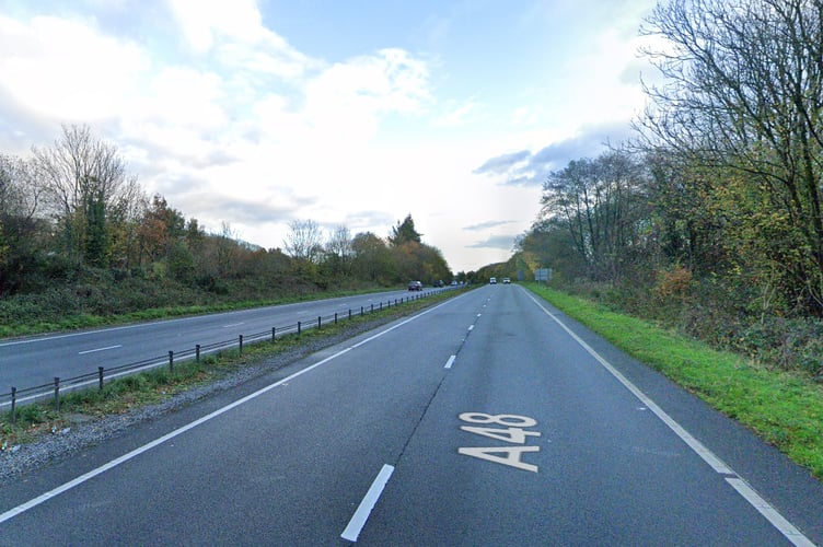 The A48 at Pensarn near Carmarthen