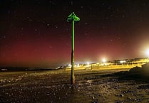 Photographers capture colours of the Northern Lights over Cardigan Bay