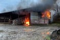 Fire crews tackle barn blaze on Ceredigion farm