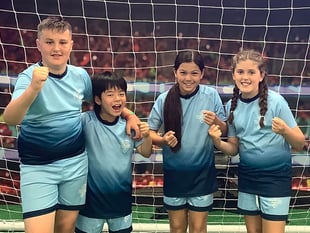 Gwynedd and Ceredigion kids show off football skills on TV
