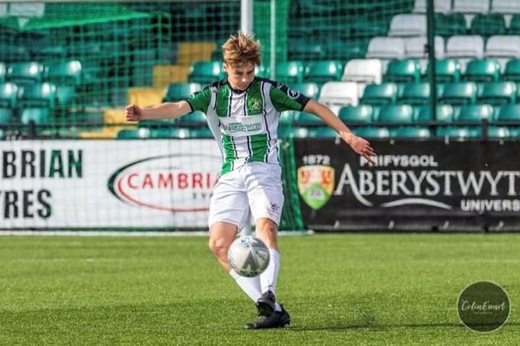 Isaac Pridmore, 19, made his debut as a second half sub for Penrhyncoch against Llansantffraid