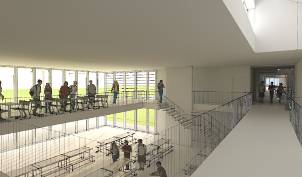 An artist’s impression of the new all through school in Machynlleth
